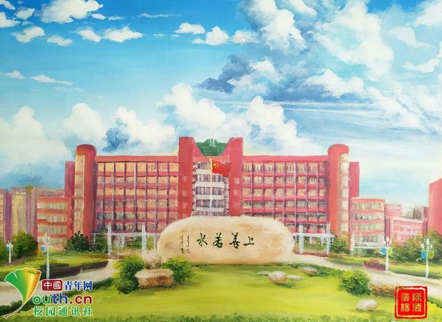 金年会好美！江西大学生历时5个月手绘校园风景(图2)